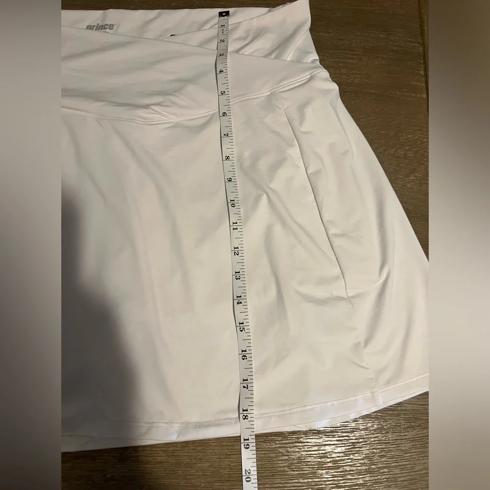 Prince Tennis Skort Womens XL White Fashion Wrap Skirt Shorts Ball Pocket - Picture 4 of 8
